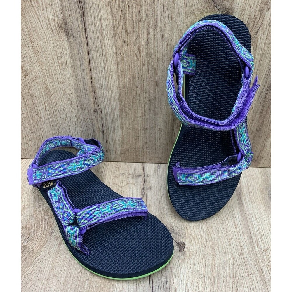 Teva Original Universal Sandals Women US 8 Purple Green Sport Hiking Water Shoes